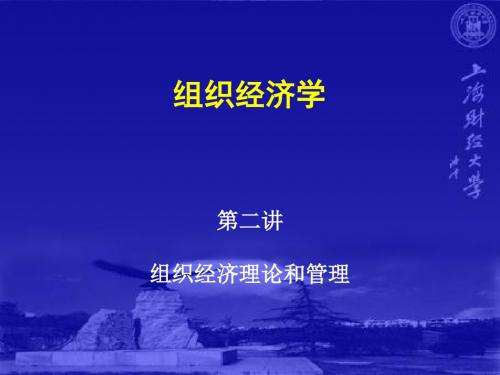 第二讲 组织经济理论和管理