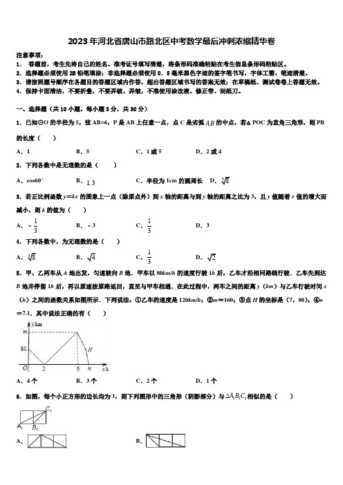 2023学年河北省唐山市路北区中考数学最后冲刺浓缩精华卷(含答案解析)