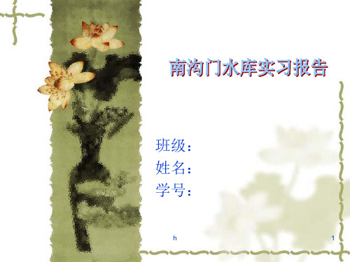 南沟门水库实习报告