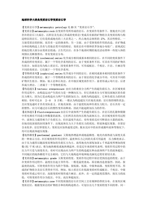 地球科学大辞典04变质岩石学