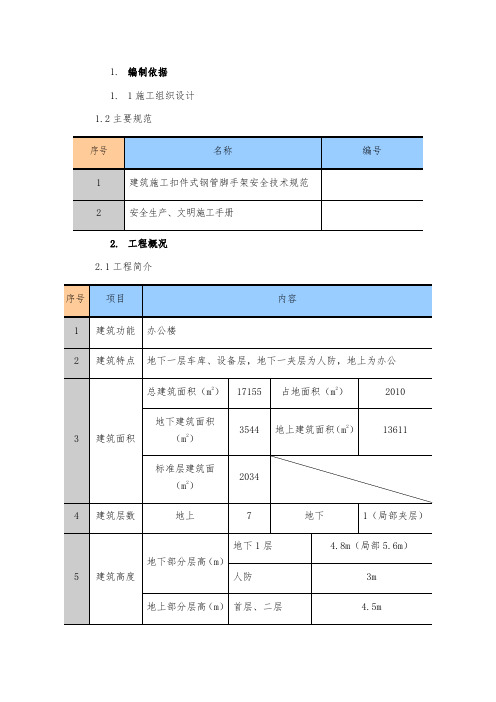 办公楼工程脚手架施工组织设计方案
