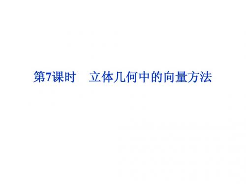 2014届高考数学一轮复习课件：第七章第7课时立体几何中的向量方法(新人教A版)
