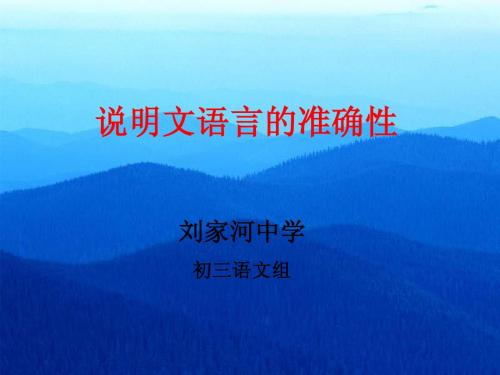 说明文语言的准确性