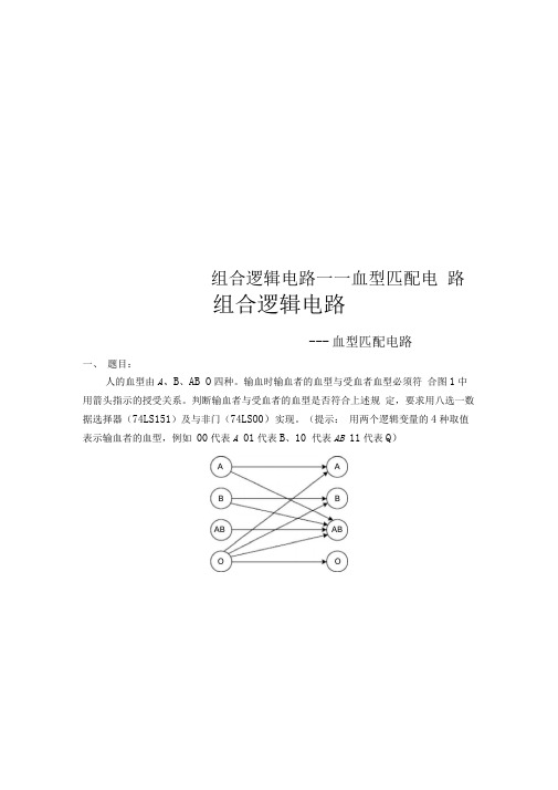 组合逻辑电路——血型匹配电路