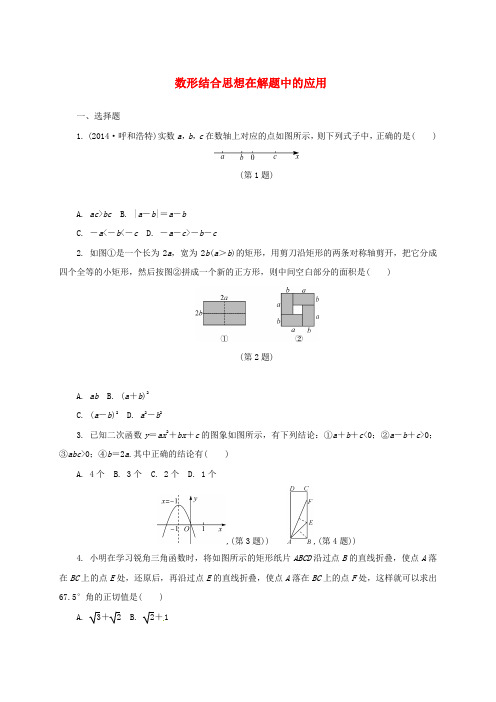 浙江省中考数学综合提升训练数形结合思想在解题中的应用