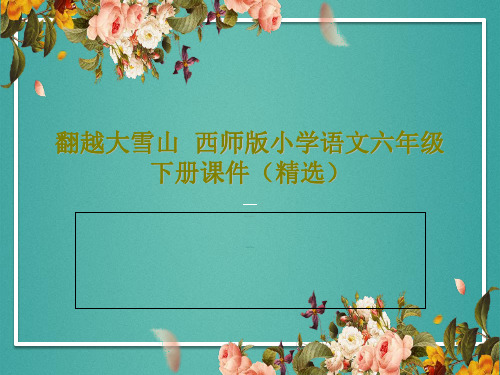 翻越大雪山  西师版小学语文六年级下册课件(精选)PPT文档34页