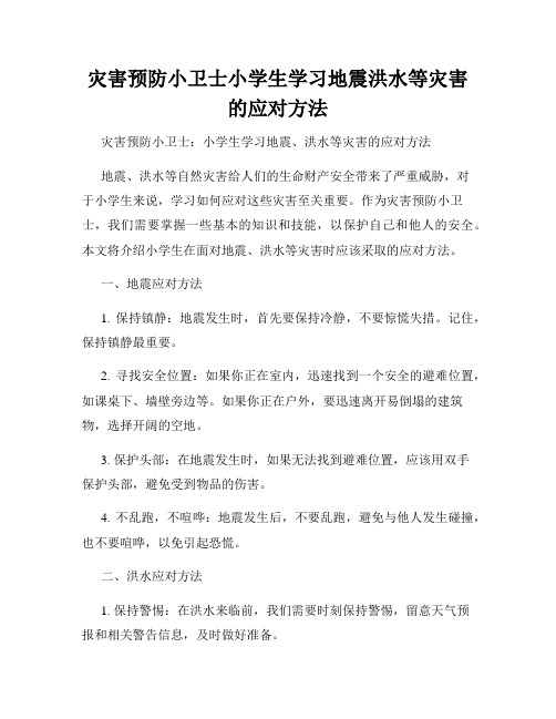 灾害预防小卫士小学生学习地震洪水等灾害的应对方法