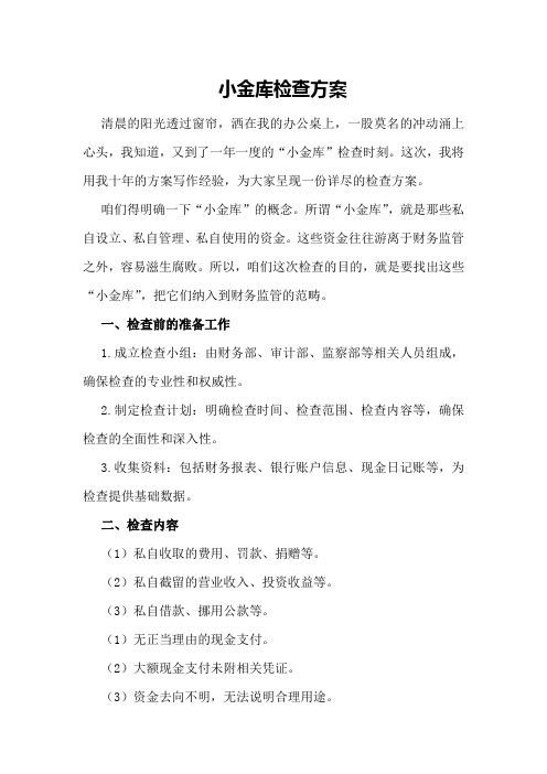 小金库检查方案