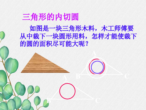 2022年浙教初中数学九下《三角形的内切圆》PPT课件3