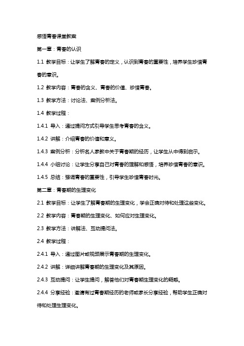 感悟青春课堂教案