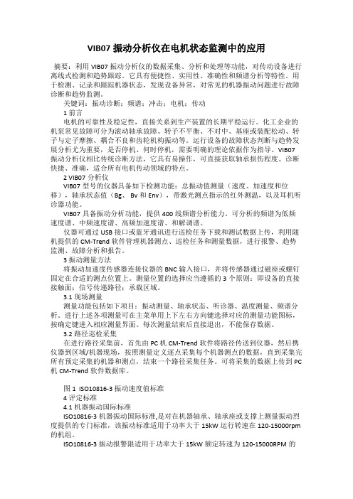 VIB07振动分析仪在电机状态监测中的应用
