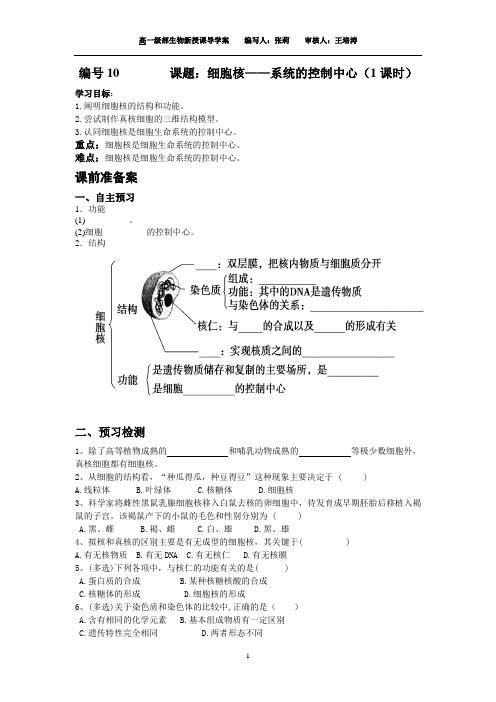 细胞核导学案