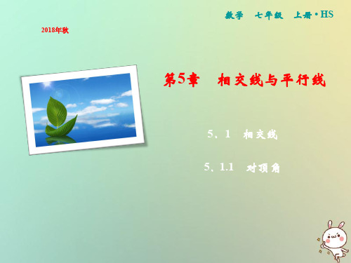【精品推荐】2020年秋七年级数学上册 第5章 相交线与平行线 5.1.1 对顶角课件 (新版)华东师大版