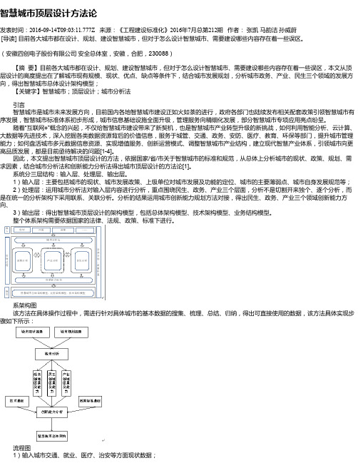 智慧城市顶层设计方法论