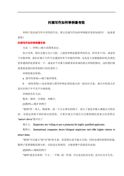 托福写作如何举例最有效