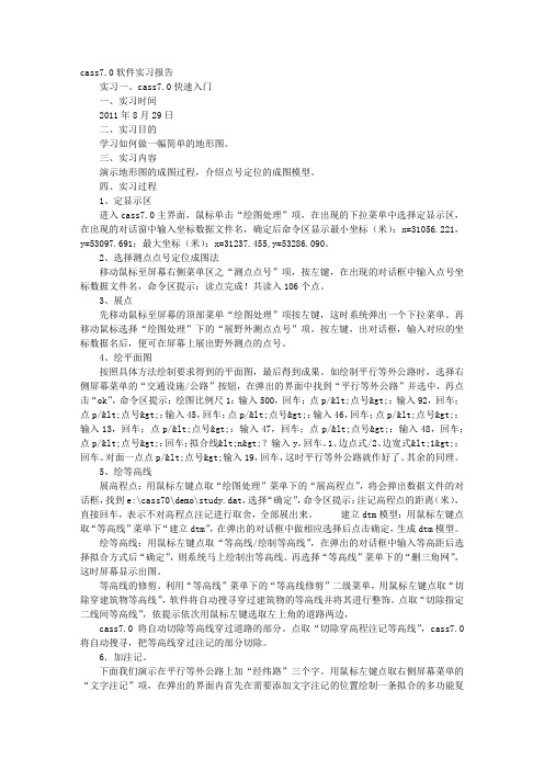 CASS实习报告