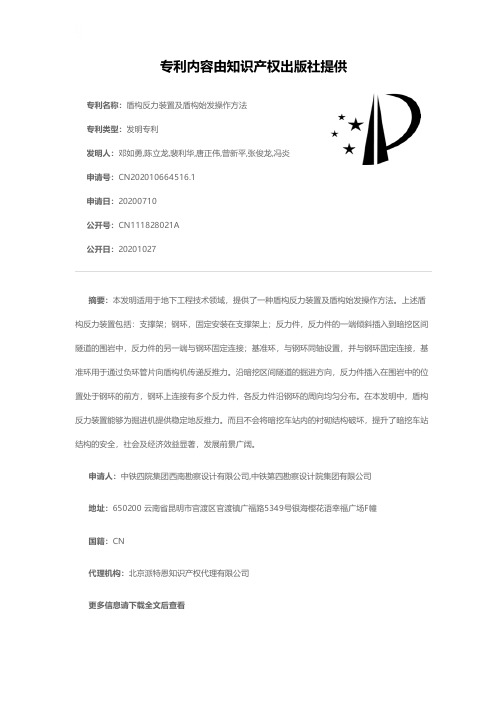 盾构反力装置及盾构始发操作方法[发明专利]