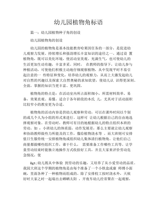 幼儿园植物角标语