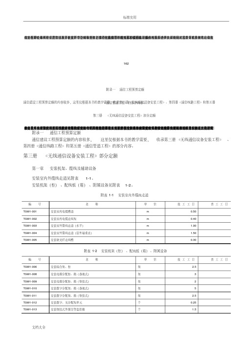 通信工程预算定额