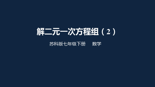解二元一次方程组(2)