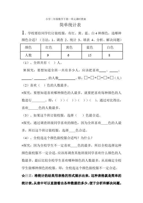 简单统计表