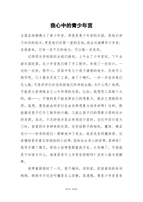 我心中的青少年宫_高三作文