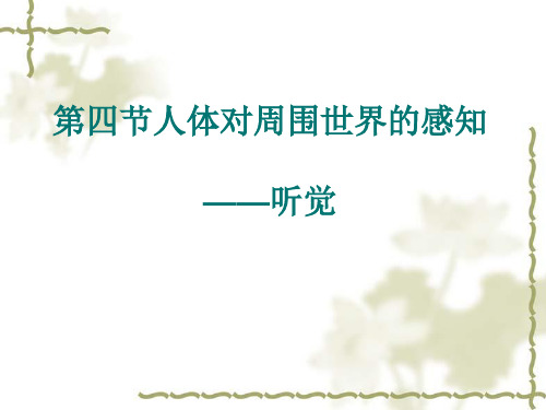 第四节人体对周围世界的感知-听觉-七年级生物下-济南版