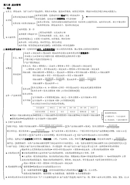中级会计财务管理第八章成本管理