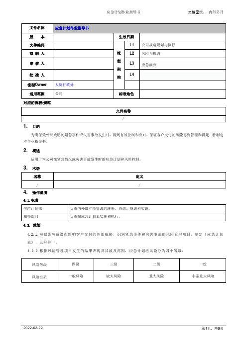 应急计划作业指导书[模板]