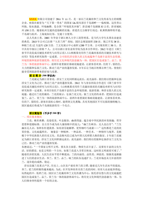 文化创意产业专项资金扶持项目申报表