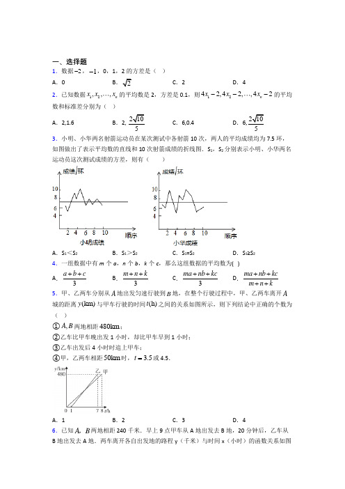 【鲁教版】初二数学下期末第一次模拟试题(附答案)