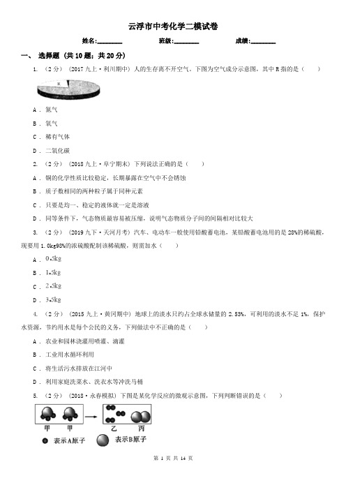 云浮市中考化学二模试卷  