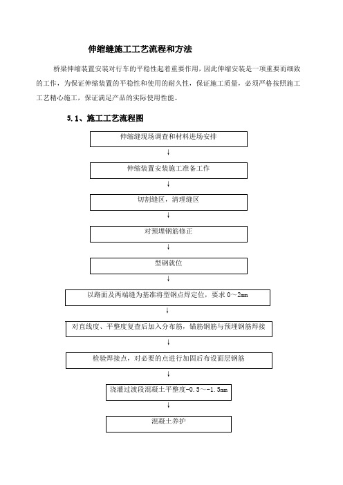 伸缩缝施工工艺流程和方法