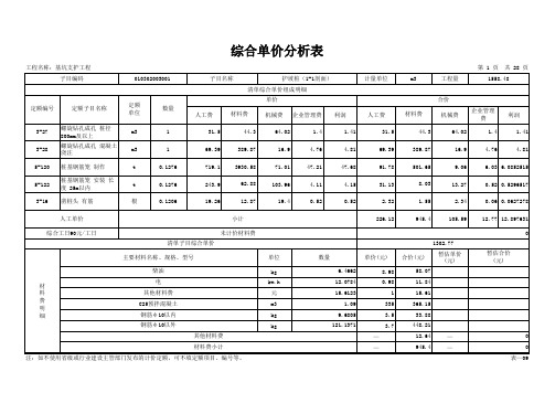 表-09 综合单价分析表