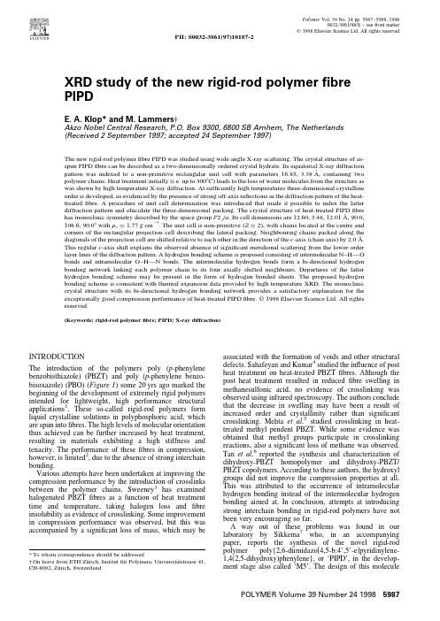 XRD study of the new rigid-rod polymer fibre PIPD