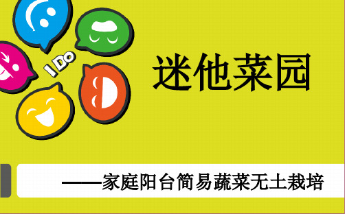 园艺迷你菜园-家庭阳台简易蔬菜无土栽培ppt课件
