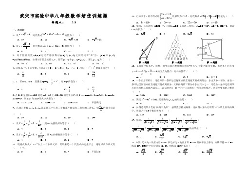 黄冈市武穴市实验中学 八年级数学培优训练题    3.9