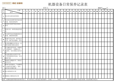 机器设备日常保养记录表-1