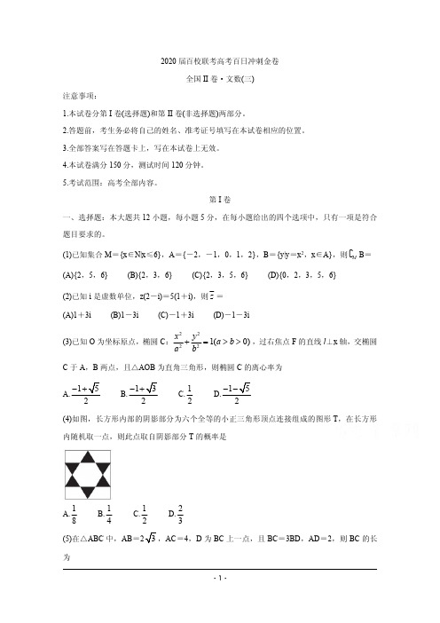 百校联考冲刺二卷文科数学(2)
