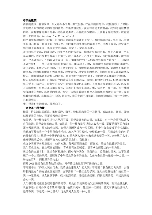 母亲的微笑