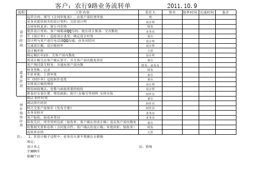 业务流转单