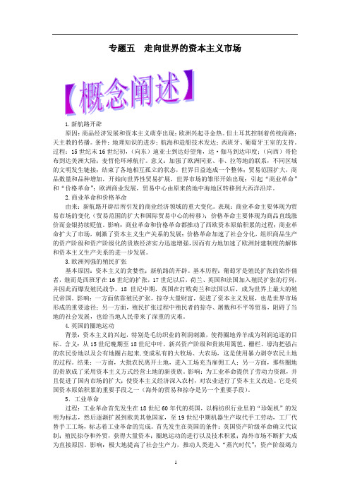 专题五  走向世界的资本主义市场讲解