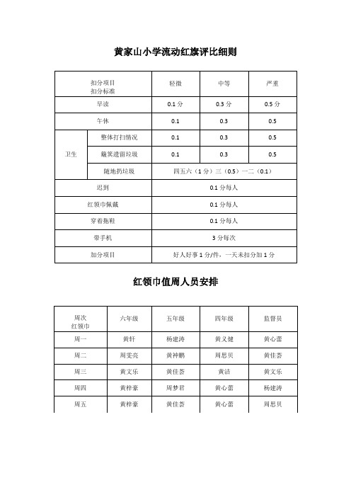红领巾表格