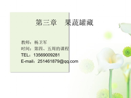 第三章 果蔬罐藏