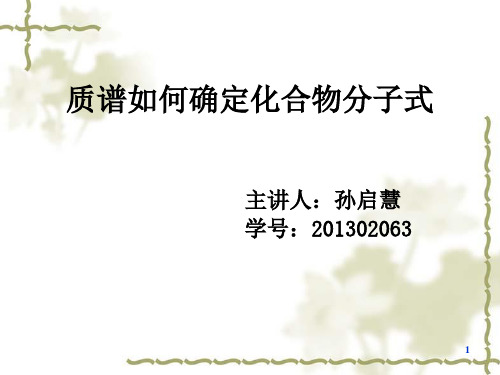 质谱确定化合物分子式讲义