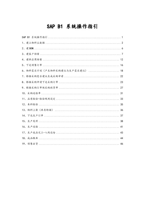 SAP B1 系统操作指引