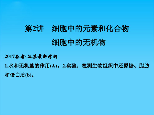 【创新设计】2017版高考生物(江苏专用)一轮复习课件第1单元 细胞的分子组成 第2讲