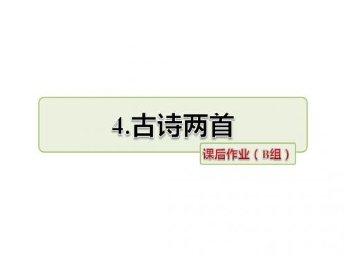 四年级下册语文课件-第4课 古诗两首课后作业B组-苏教版