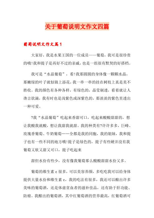 关于葡萄说明文作文四篇