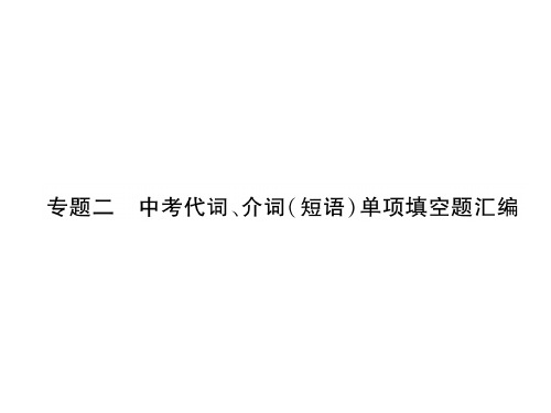 九年级英语安徽专版下册专题训练课件：专题2 中考代词、介词(短语)单项填空题汇编 (共27张PPT)